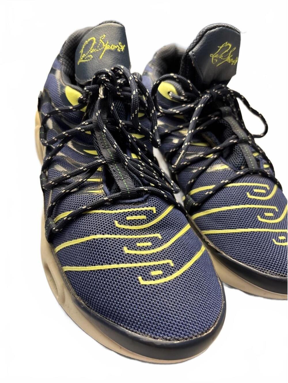 Ben Sport Men's Athletic Sneakers Size 46 Navy Blue and Lime